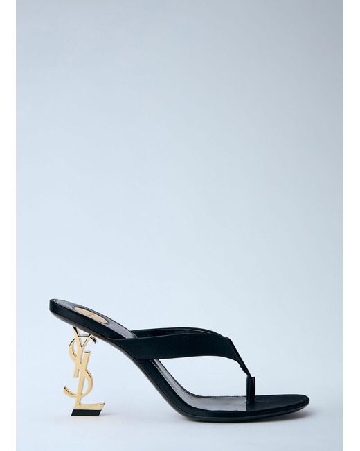 Saint Laurent Black Satin Opyum Mules