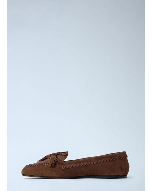 Prada White Suede Loafers