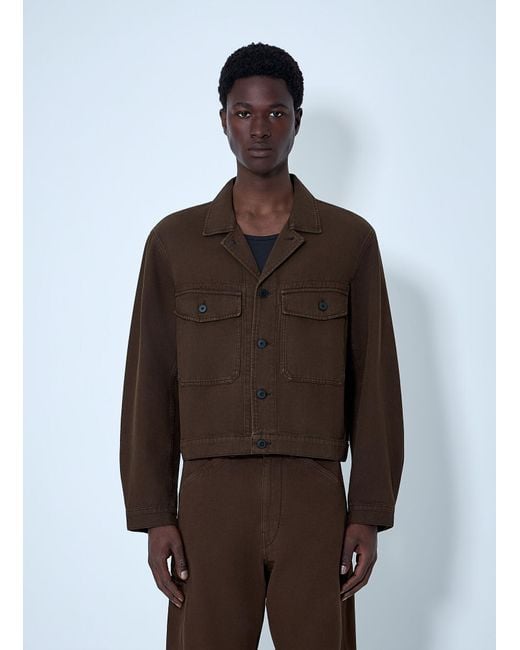 Lemaire Brown Cotton Twill Jacket for men
