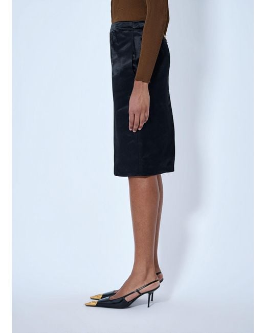 Saint Laurent Black Cassandre Pencil Skirt