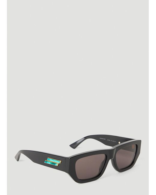 Bottega Veneta Gray Rectangular Frame Sunglasses
