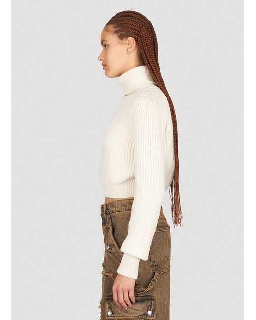 Dolce & Gabbana Natural Crop Rib Sweater