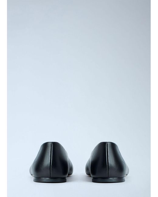 Totême Black Slip Nappa Ballerinas