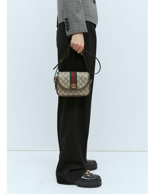 Gucci Gray Ophidia Gg Mini Shoulder Bag