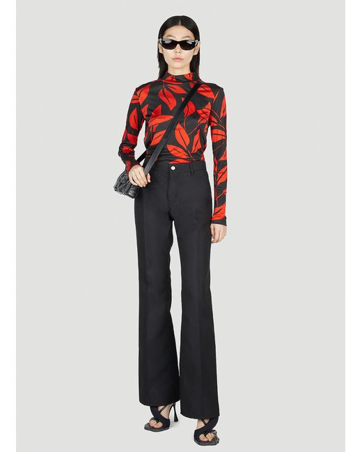 MERYLL ROGGE Red Leaf Print Top
