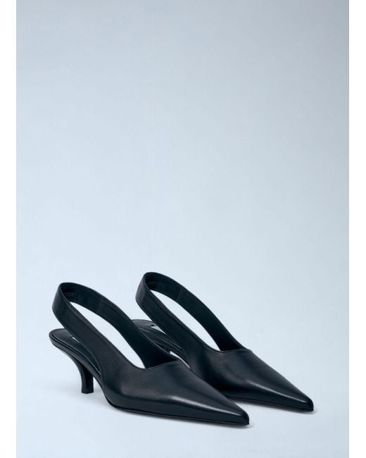 Totême  Blue Classic Leather Slingback Heels