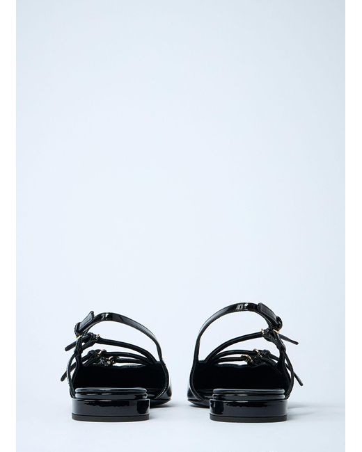 Miu Miu White Patent Leather Slingback Ballerina Flats