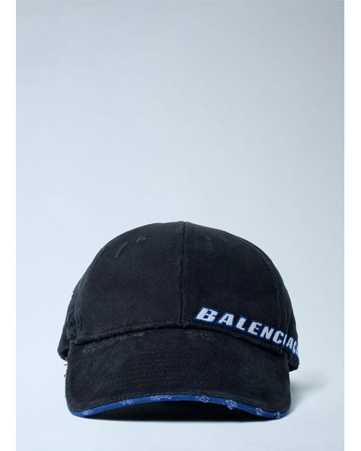 Balenciaga Blue Logo Motif Baseball Cap for men
