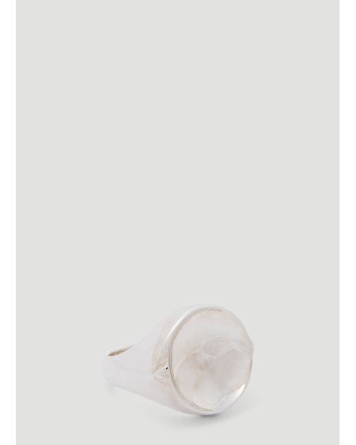 Bottega Veneta White Sterling Ring for men