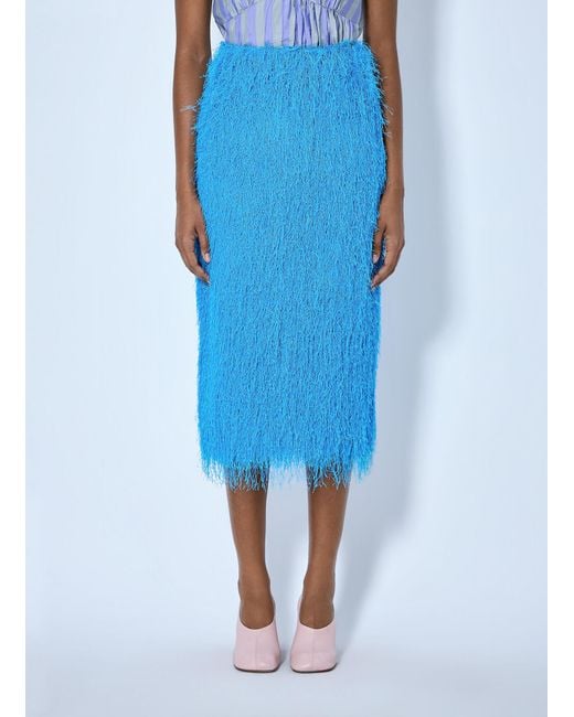 Dries Van Noten Blue Sokna Pencil Midi Skirt