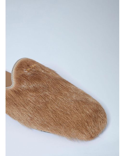 Prada White Leather Pony-Hair Mules