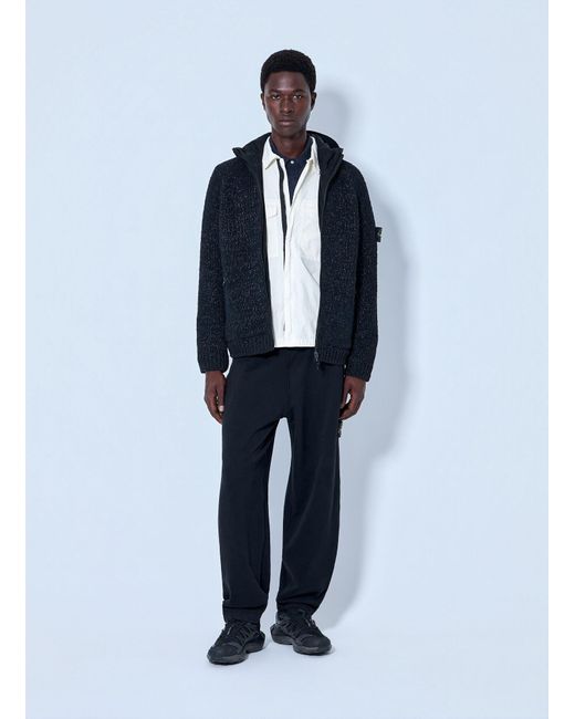 Stone Island Blue Textured Knit Jacket for men