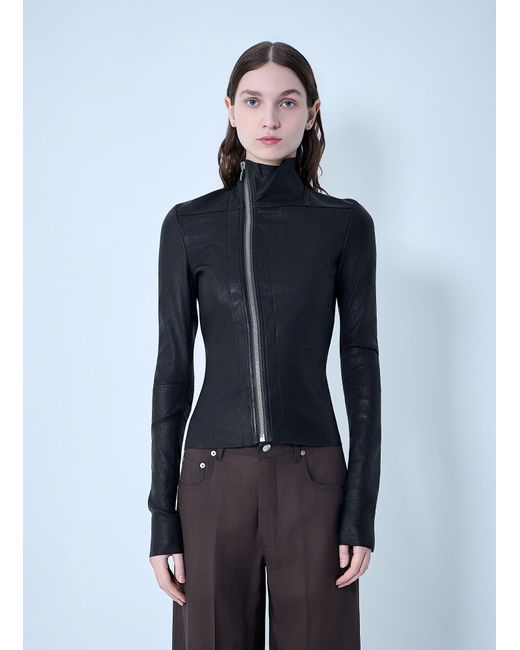 Rick Owens Blue Gary Leather Jacket