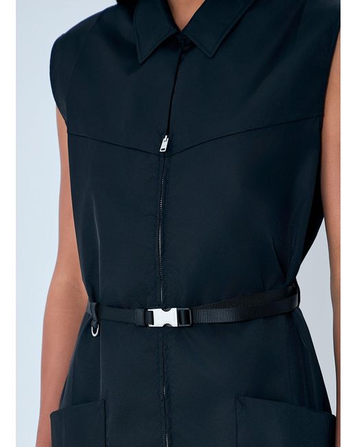Prada Blue Re-Nylon Belted Mini Dress