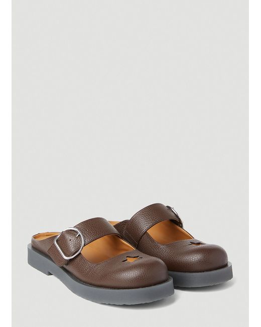 Acne Brown Buckle Mules for men
