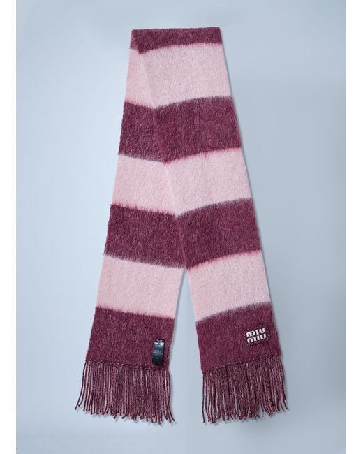 Miu Miu Purple Logo Motif Scarf