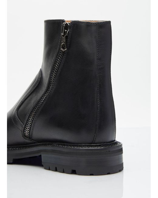 Dries Van Noten Black Leather Chelsea Boots for men