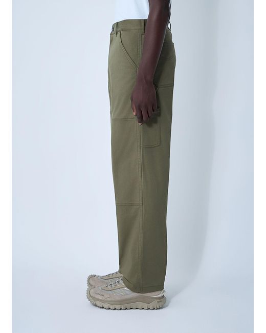 Moncler Green Logo Patch Pants for men