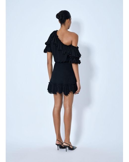 Saint Laurent Blue Asymmetric Mini Dress