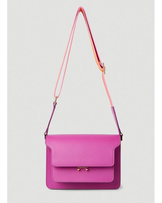 Marni Leather Trunk Media Shoulder Bag in Pink | Lyst