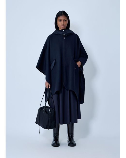 Moncler Blue Hooded Cape