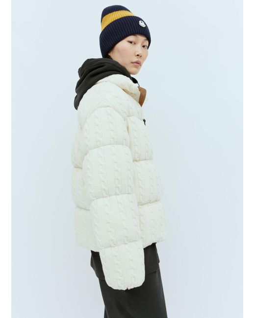 8 MONCLER PALM ANGELS White Dendrite Wool Down Jacket