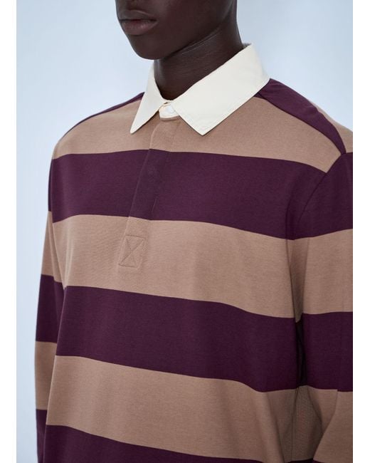 Moncler Red Striped Rugby Shirt for men