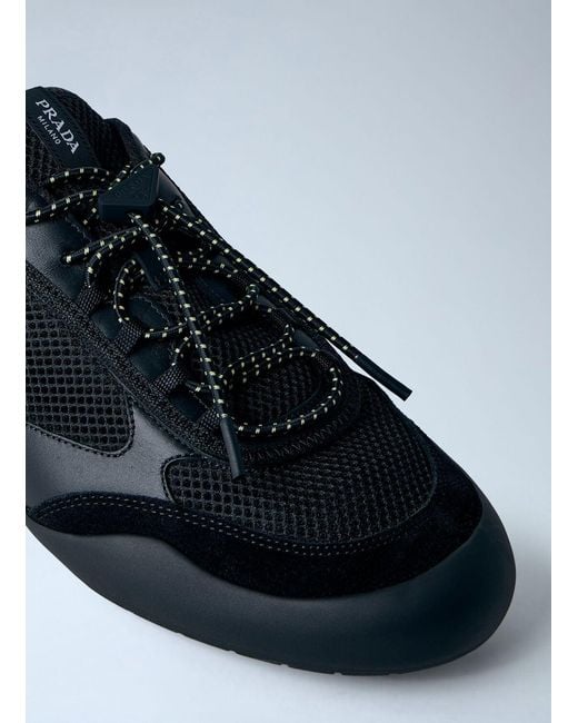 Prada Black Speedrock Mesh Panel Sneakers for men