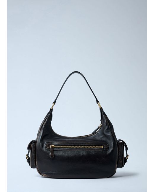 Miu Miu Black Pocket Leather Shoulder Bag