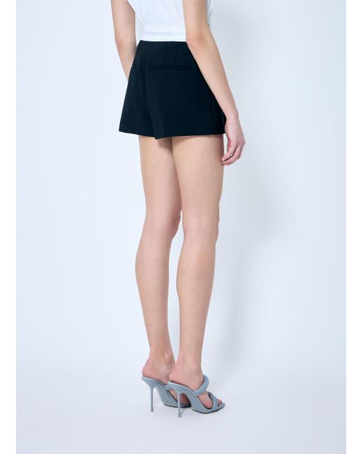 Alexander Wang Blue High Rise Pleated Shorts