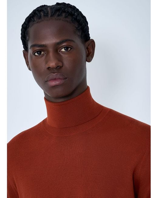 Saint Laurent Red Wool Turtleneck Sweater for men