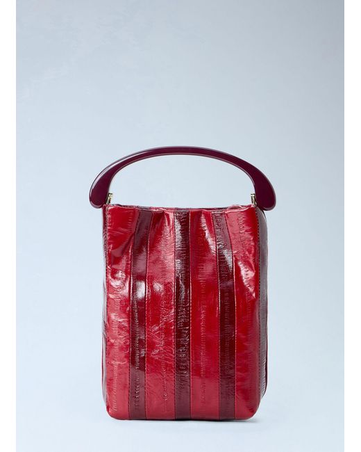 Dries Van Noten Red Striped Handle Handbag