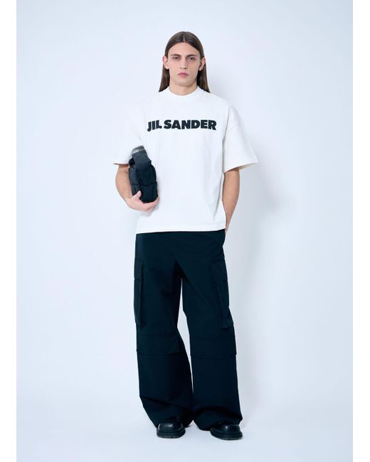 Jil Sander Blue Belted Cargo Pants for men