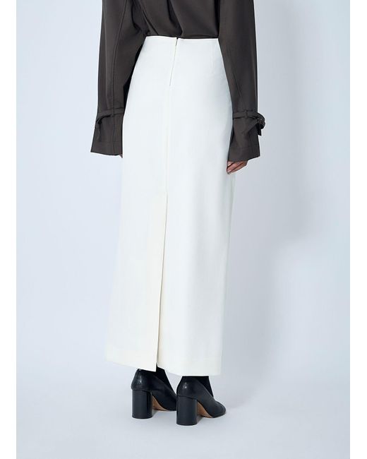 Totême  White Light Wool Skirt