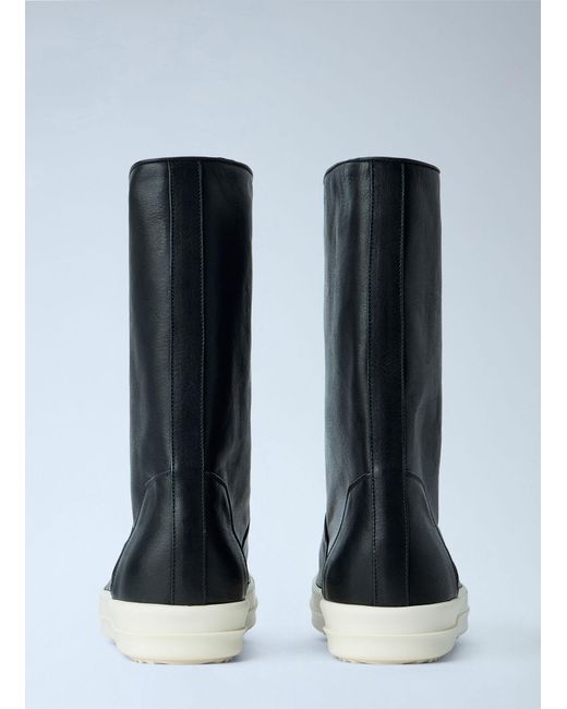Rick Owens Blue High Leather Boots for men