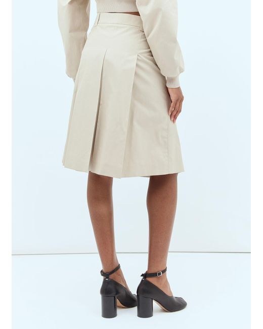 Miu Miu Natural Pleated Midi Skirt