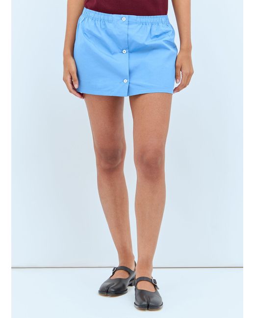 Miu Miu Blue Poplin Mini Skirt