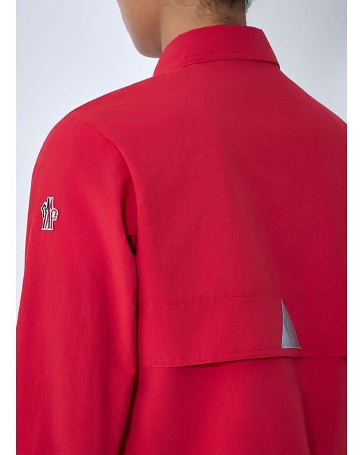 Moncler Red Zip-Up Cotton Jacket