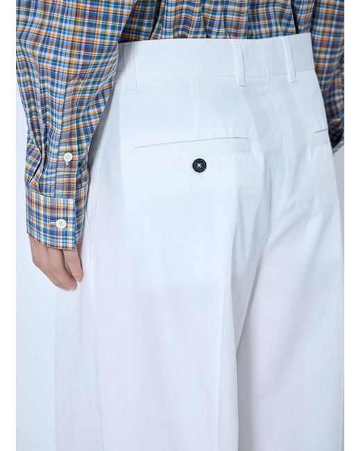 Totême  Blue Single Pleat Cotton Trousers