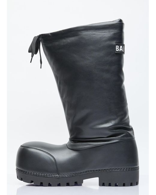 Balenciaga Gray Alaska High Leather Boots for men