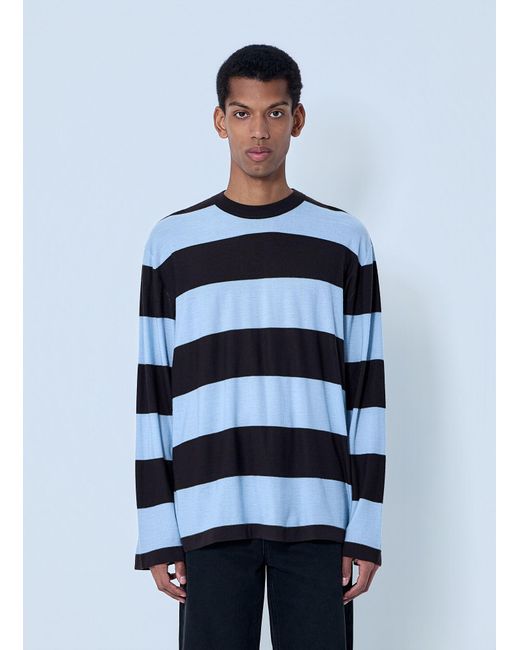 Bottega Veneta Blue Striped Long Sleeve T-Shirt for men