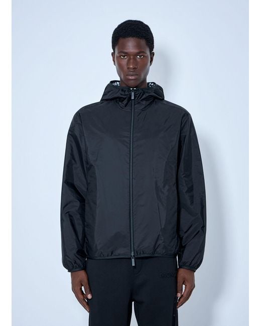 Moncler Blue Reversible Hooded Zip Jacket for men