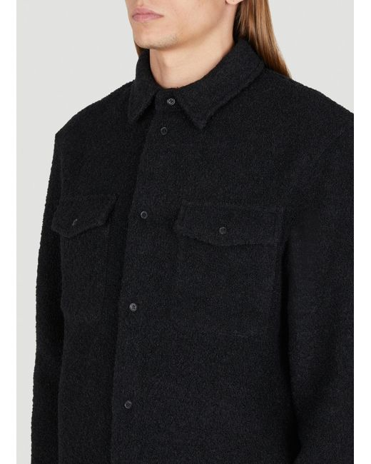 Saint Laurent Black Textured Overshirt for men