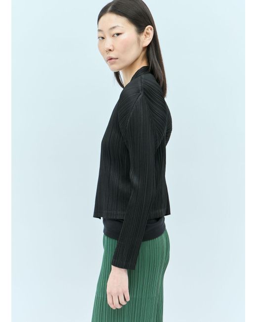 Pleats Please Issey Miyake Green Monthly Colors: December Cardigan