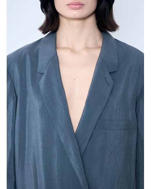 Lemaire Blue Soft Tailored Double-Breasted Blazer