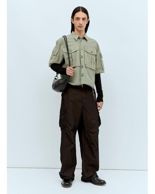 Dries Van Noten Green Leather Crossbody Bag for men