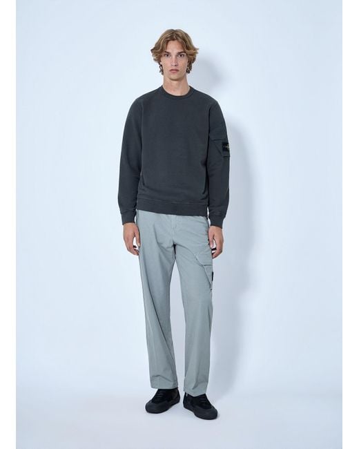 Stone Island Blue Cargo Trousers With Elasticated Waistband for men
