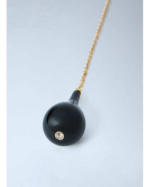 Totême Blue Medium Onyx Drop Necklace