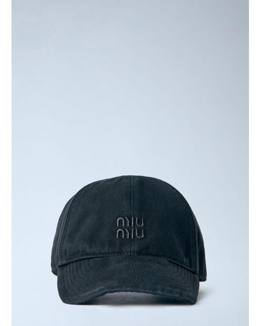 Miu Miu Blue Drill Baseball Cap