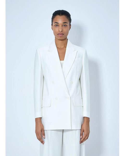 Max Mara White Double-Breasted Blazer